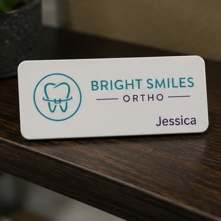 Custom name badges with logo