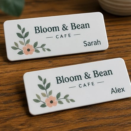 Full-color printed name tags