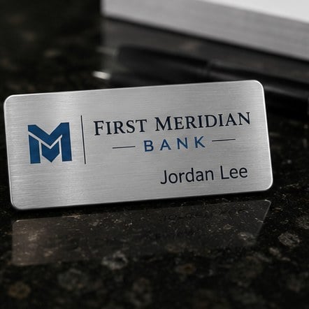 Magnetic name tags for banks and credit unions