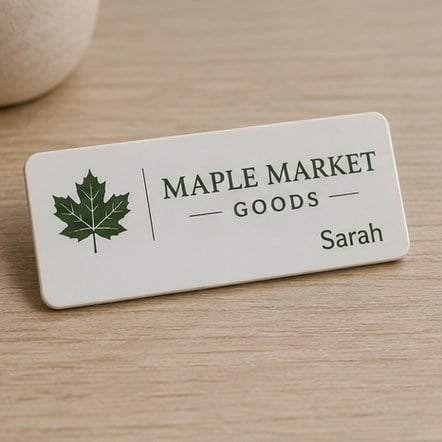 Magnetic name tags for retail stores