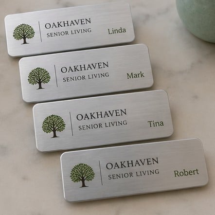 Magnetic name tags for small business teams