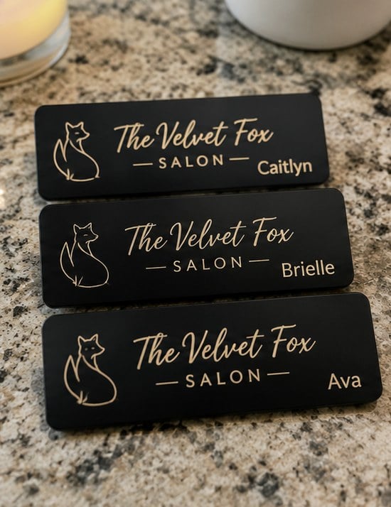 Personalized name tags — customer photo
